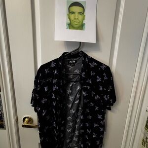 Black Men’s Shirt with Butterfly Print